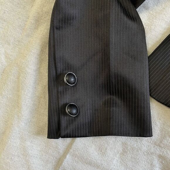 NISSHI by‎ Duse Victorian Vampire Blazer Women S/M 36 Black Satin Goth VTG Crop - Picture 5 of 13